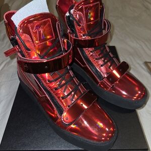 Giuseppe Zanotti Red Metallic Sneakers